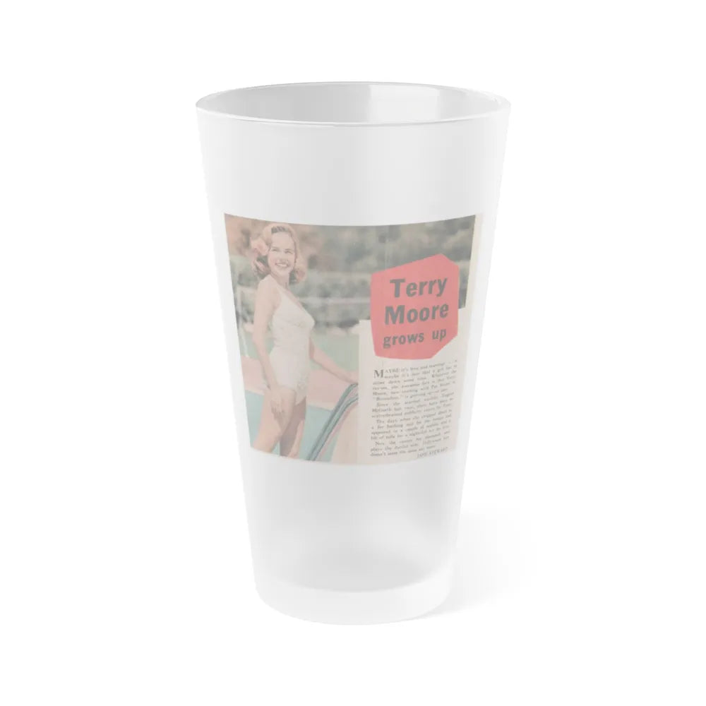 Terry Moore #535 - 5x6 Magazine Page Photo Clipping (Vintage Female Icon) Frosted Pint Glass 16oz-16oz-Frosted-Go Mug Yourself