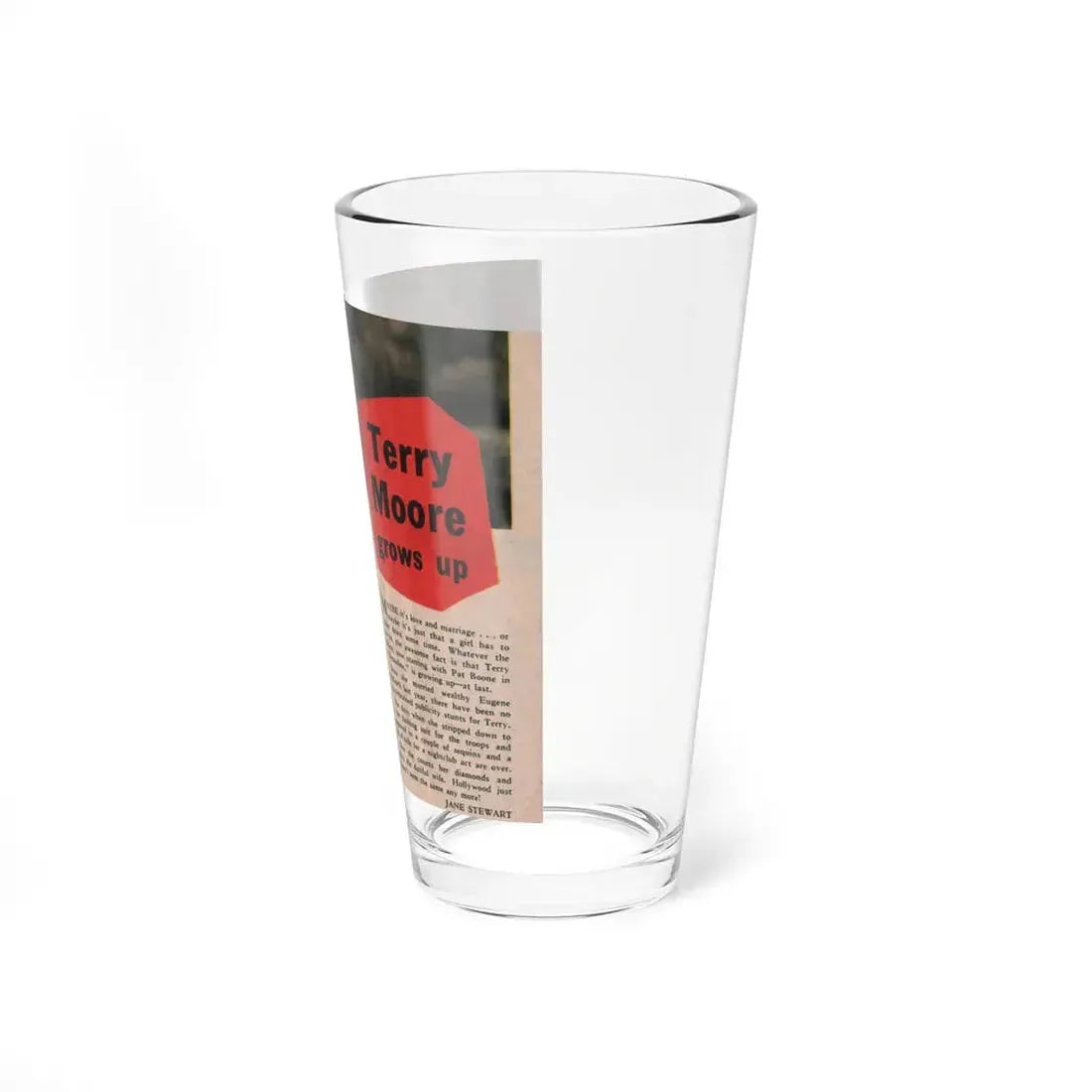Terry Moore #535 - 5x6 Magazine Page Photo Clipping (Vintage Female Icon) Pint Glass 16oz - Go Mug Yourself