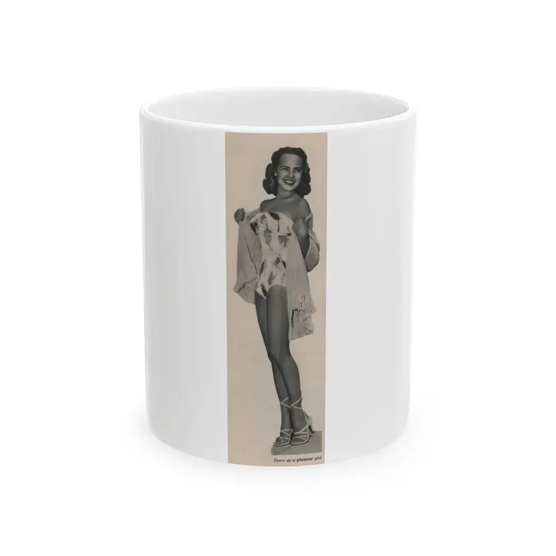 Terry Moore #537 - 63.4x9.5 Magazine Page Photo Clipping (Vintage Female Icon) White Coffee Mug 11oz - Go Mug Yourself