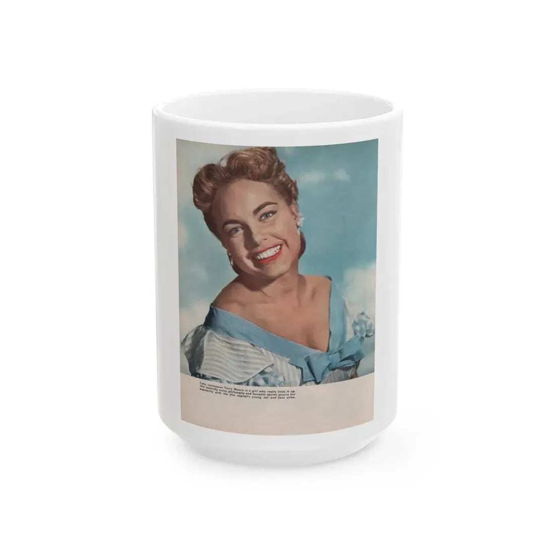Terry Moore #541 - Magazine Page Photo (Vintage Female Icon) White Coffee Mug 15oz - Go Mug Yourself