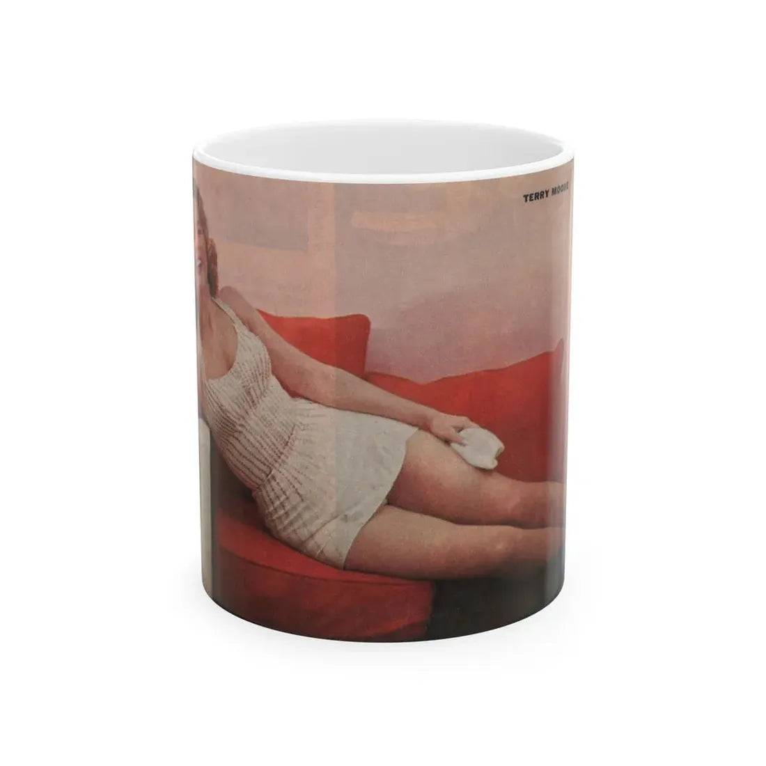 Terry Moore #556 - 7.75x3.75 Magazine Page Photo Clipping (Vintage Female Icon) White Coffee Mug 11oz - Go Mug Yourself
