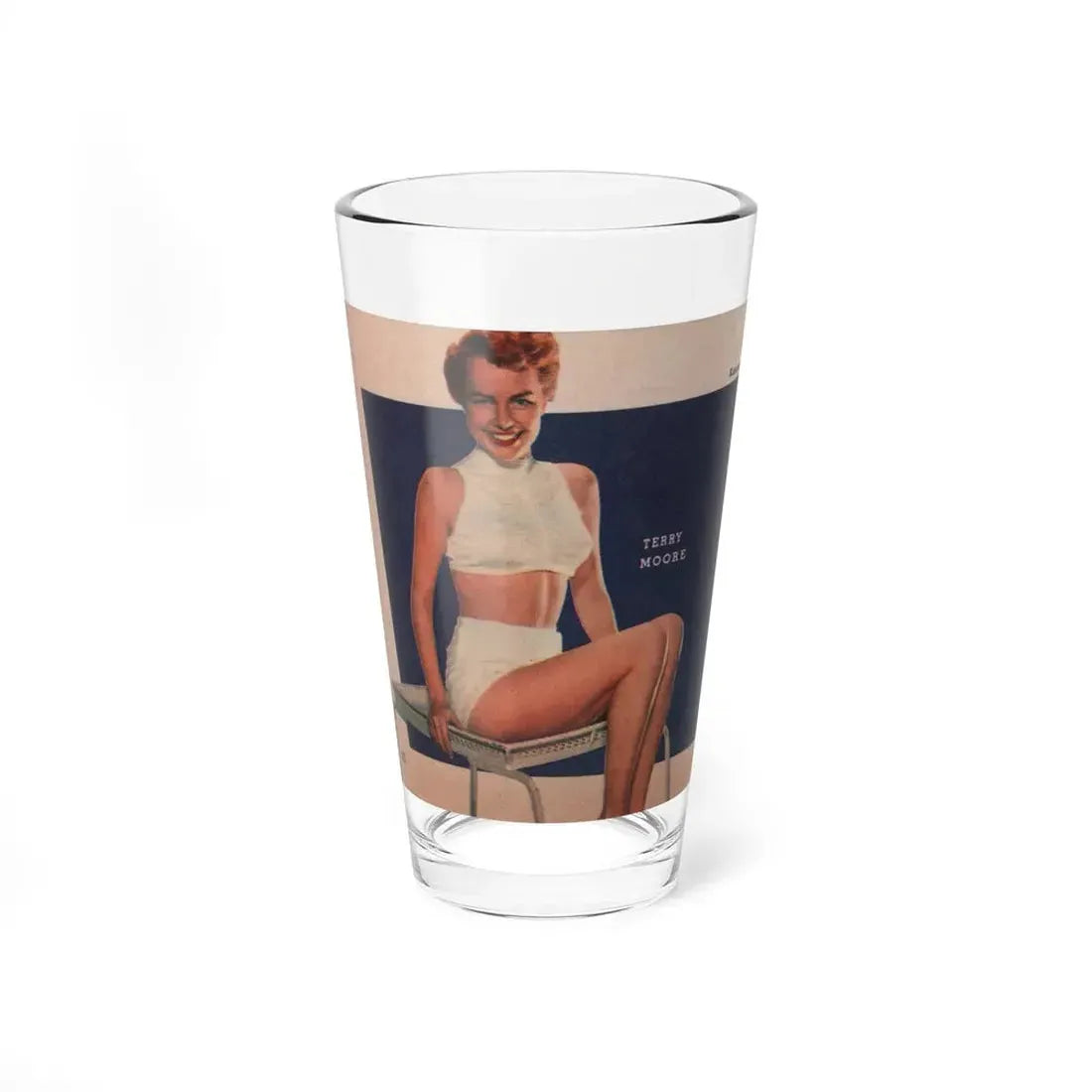 Terry Moore #557 - Magazine Page Photo Clipping (Vintage Female Icon) Pint Glass 16oz 16oz - Go Mug Yourself