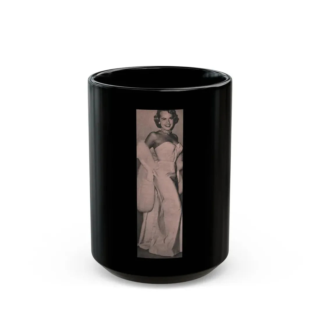 Terry Moore #558 - 1.75x5.75 Magazine Page Photo Clipping (Vintage Female Icon) Black Coffee Mug 15oz - Go Mug Yourself