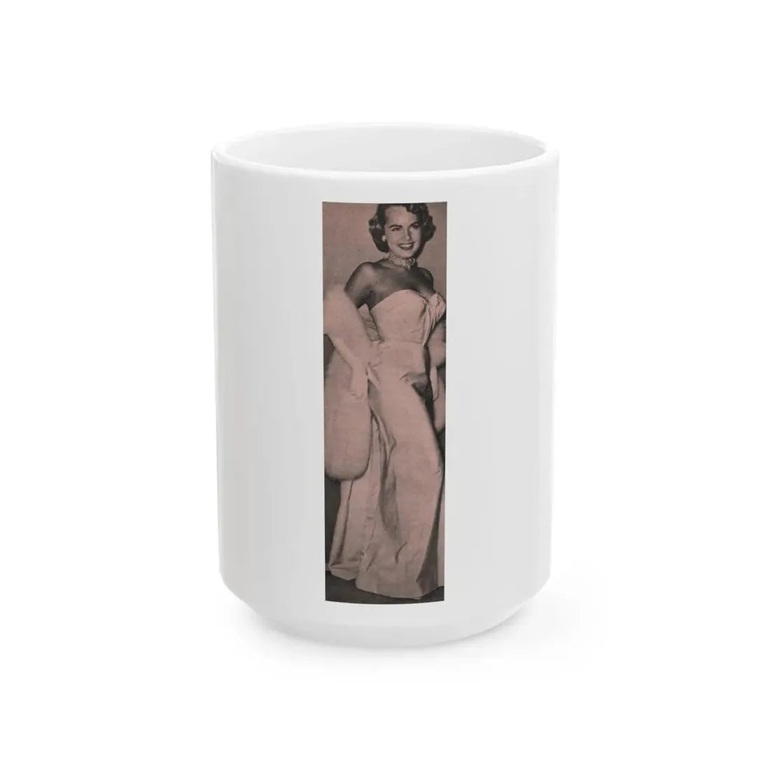 Terry Moore #558 - 1.75x5.75 Magazine Page Photo Clipping (Vintage Female Icon) White Coffee Mug 15oz - Go Mug Yourself