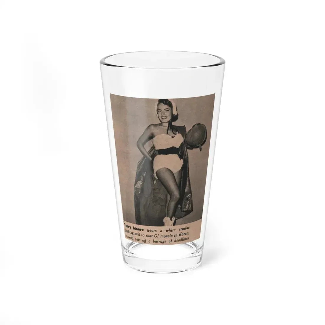Terry Moore #560 - Magazine Page Photo Clipping (Vintage Female Icon) Pint Glass 16oz 16oz - Go Mug Yourself