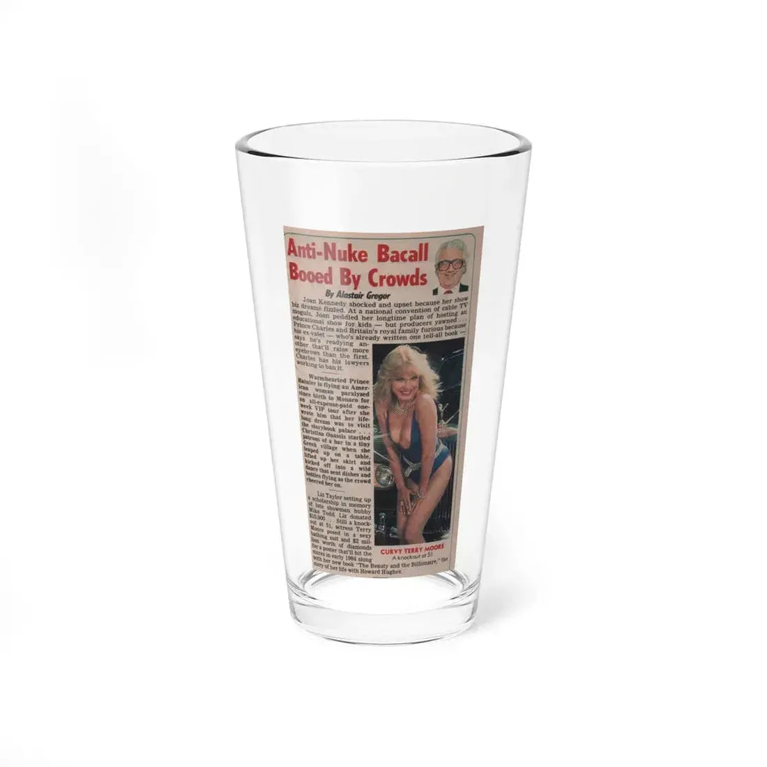 Terry Moore #564 - Magazine Page Clipping Circa 1984 (Vintage Female Icon) Pint Glass 16oz 16oz - Go Mug Yourself