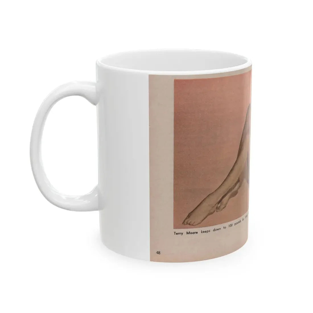 Terry Moore #569 - 6.75x4 Modern Screen Mag. July '55 (Vintage Female Icon) White Coffee Mug - Go Mug Yourself