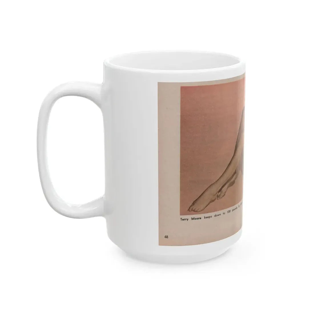 Terry Moore #569 - 6.75x4 Modern Screen Mag. July '55 (Vintage Female Icon) White Coffee Mug - Go Mug Yourself
