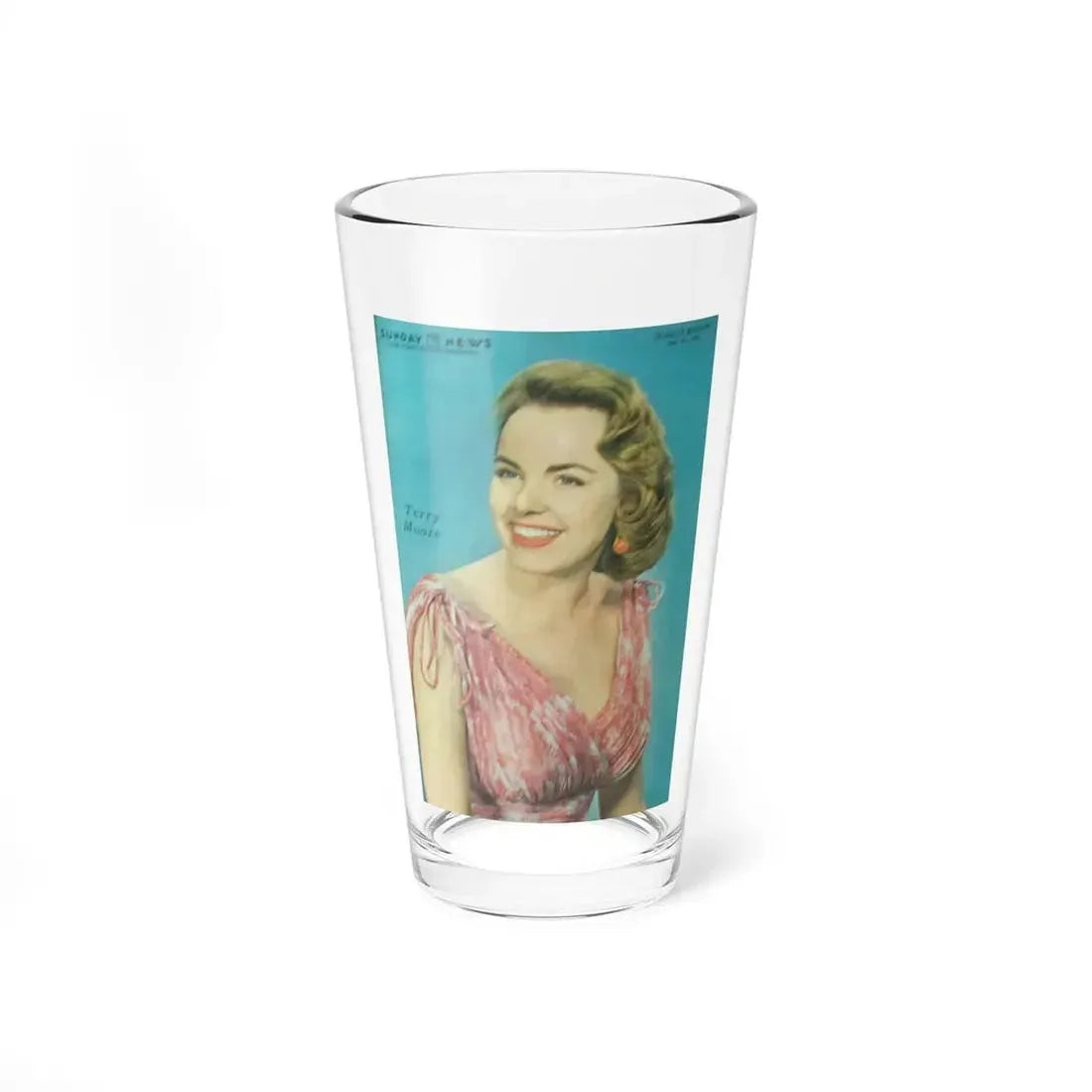 Terry Moore #577 - Sunday News Mag. Cover (Vintage Female Icon) Pint Glass 16oz 16oz - Go Mug Yourself
