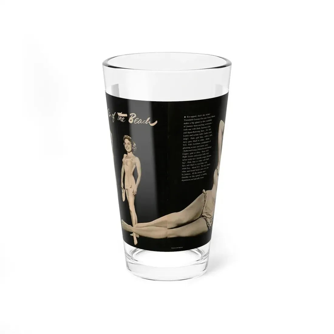 Terry Moore #588 - 10.5x14 Modern Screen '54 Magazine 2 Pages 1 Centerfold B&W Pin-Up plus 2 small ones (Vintage Female Icon) Pint Glass 16oz 16oz - Go Mug Yourself