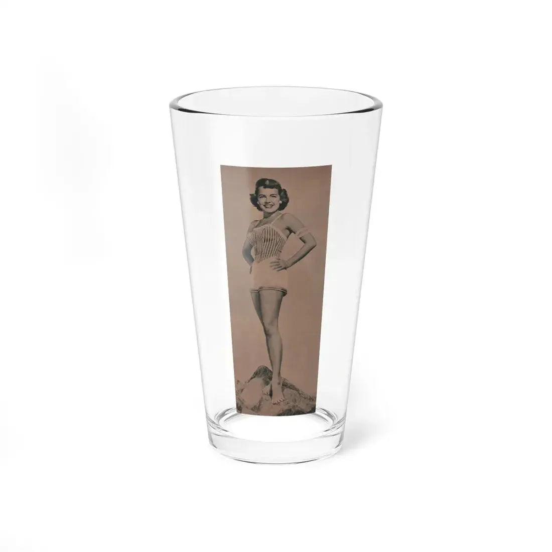 Terry Moore #589 - 4x10 B&W Pin-Up Magazine Page Photo Clipping (Vintage Female Icon) Pint Glass 16oz 16oz - Go Mug Yourself