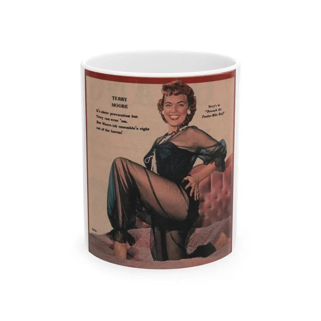 Terry Moore #590 - 4.5x4.5 Magazine Page Photo Clipping (Vintage Female Icon) White Coffee Mug 11oz - Go Mug Yourself