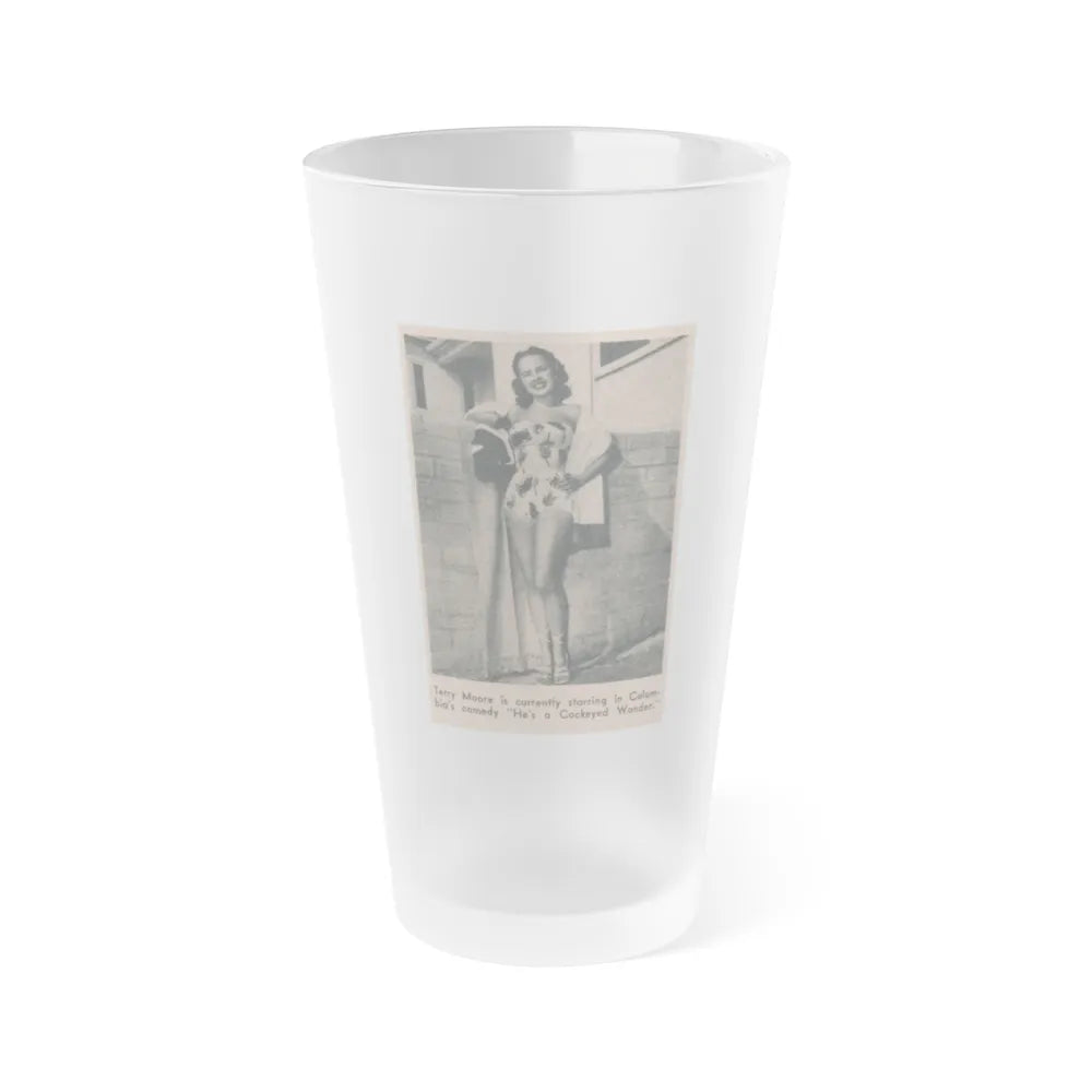 Terry Moore #594 - 2.25x3.5 Magazine Page Photo Clipping (Vintage Female Icon) Frosted Pint Glass 16oz-16oz-Frosted-Go Mug Yourself