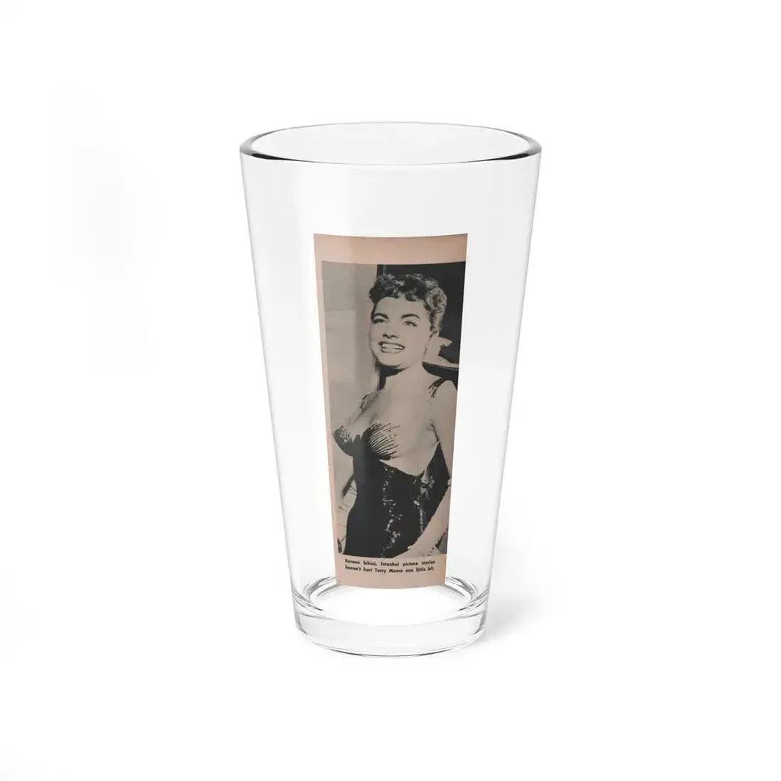 Terry Moore #597 - Picture Digest Mag. Dec. '56 - 1 B&W Photo (Vintage Female Icon) Pint Glass 16oz 16oz - Go Mug Yourself