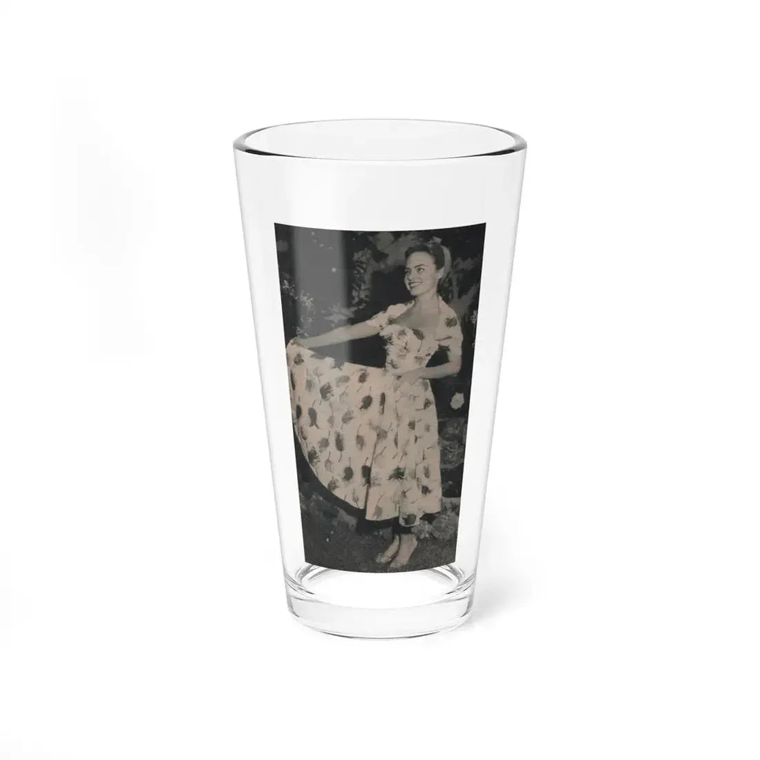 Terry Moore #635 - Magazine Page 1 Cropped B&W Photo (Vintage Female Icon) Pint Glass 16oz 16oz - Go Mug Yourself
