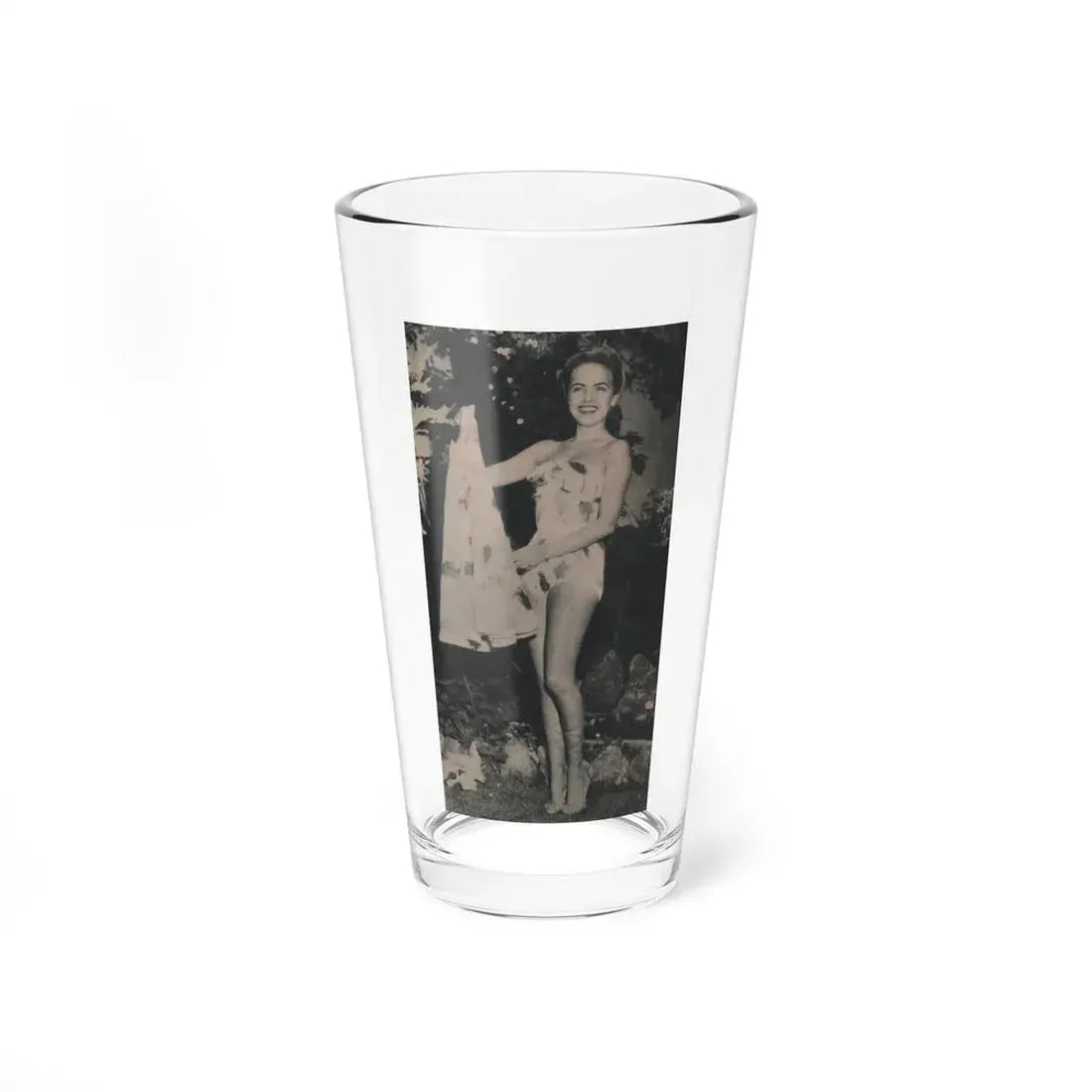 Terry Moore #637 - Magazine Page 1 Cropped B&W Photo (Vintage Female Icon) Pint Glass 16oz 16oz - Go Mug Yourself