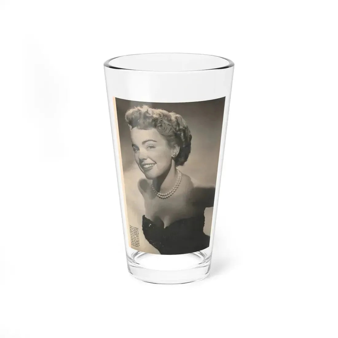 Terry Moore #649 - 8x10.5 1 B&W Magazine Glamour Portrait Photo Circa 1953 (Vintage Female Icon) Pint Glass 16oz 16oz - Go Mug Yourself