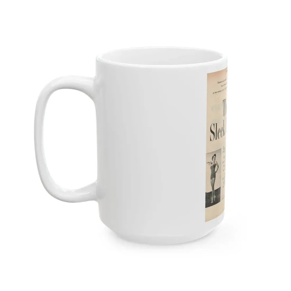 Terry Moore #650 - 8x10.5 Magazine Pin-Up Page with, 1 B&W Small Left Photo & Right large B&W Photo (Vintage Female Icon) White Coffee Mug - Go Mug Yourself