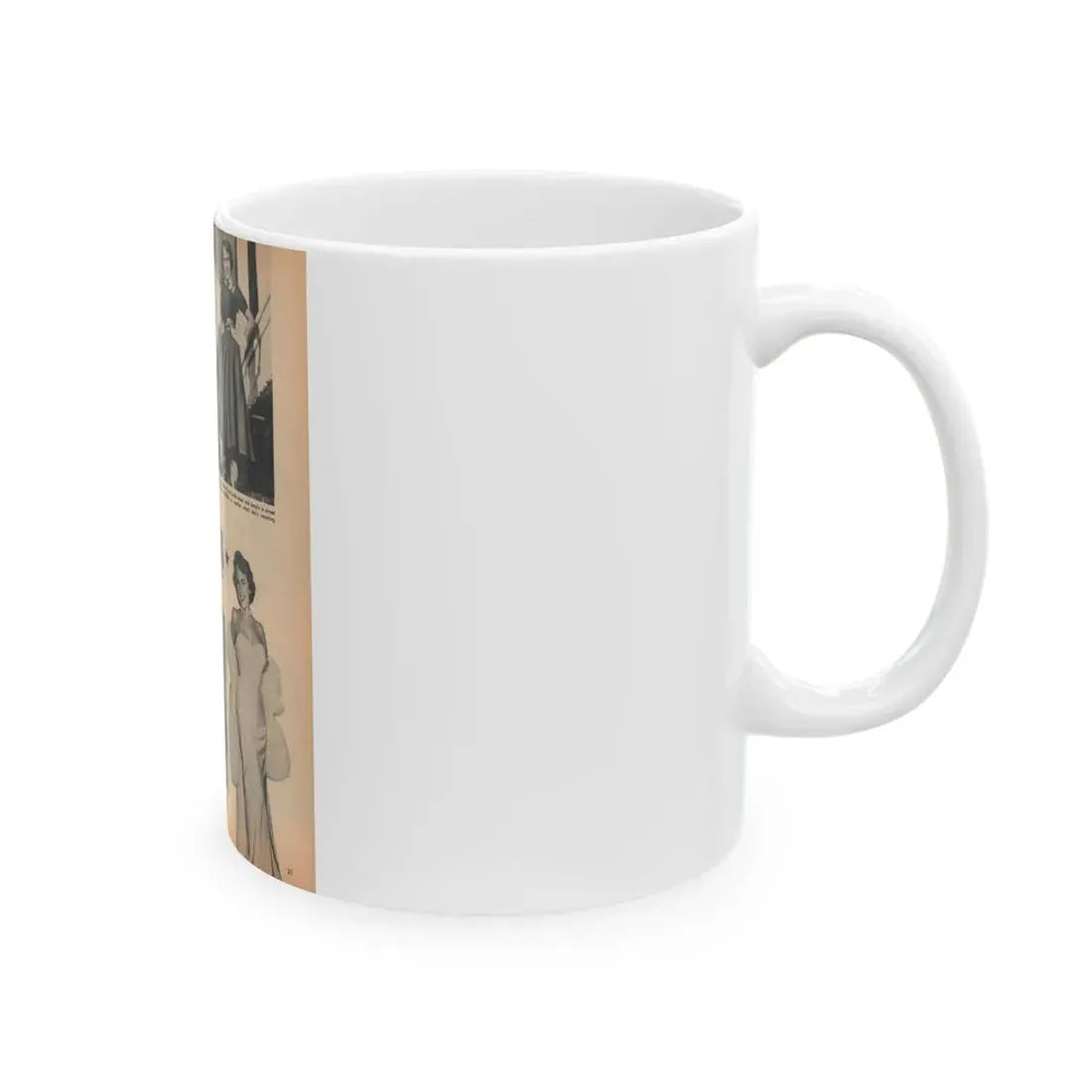 Terry Moore #658 - 8x10 Circa 50's Magzine Page with, 5 Small B&W Photos & Captions (Vintage Female Icon) White Coffee Mug - Go Mug Yourself