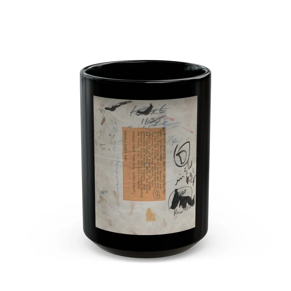 Terry Moore #702 - 1-Piece B&W Full Body Barefoot Swimsuit Cheesecake Vintage Photo from 12-28-531 (Vintage Female Icon) Black Coffee Mug-15oz-Go Mug Yourself