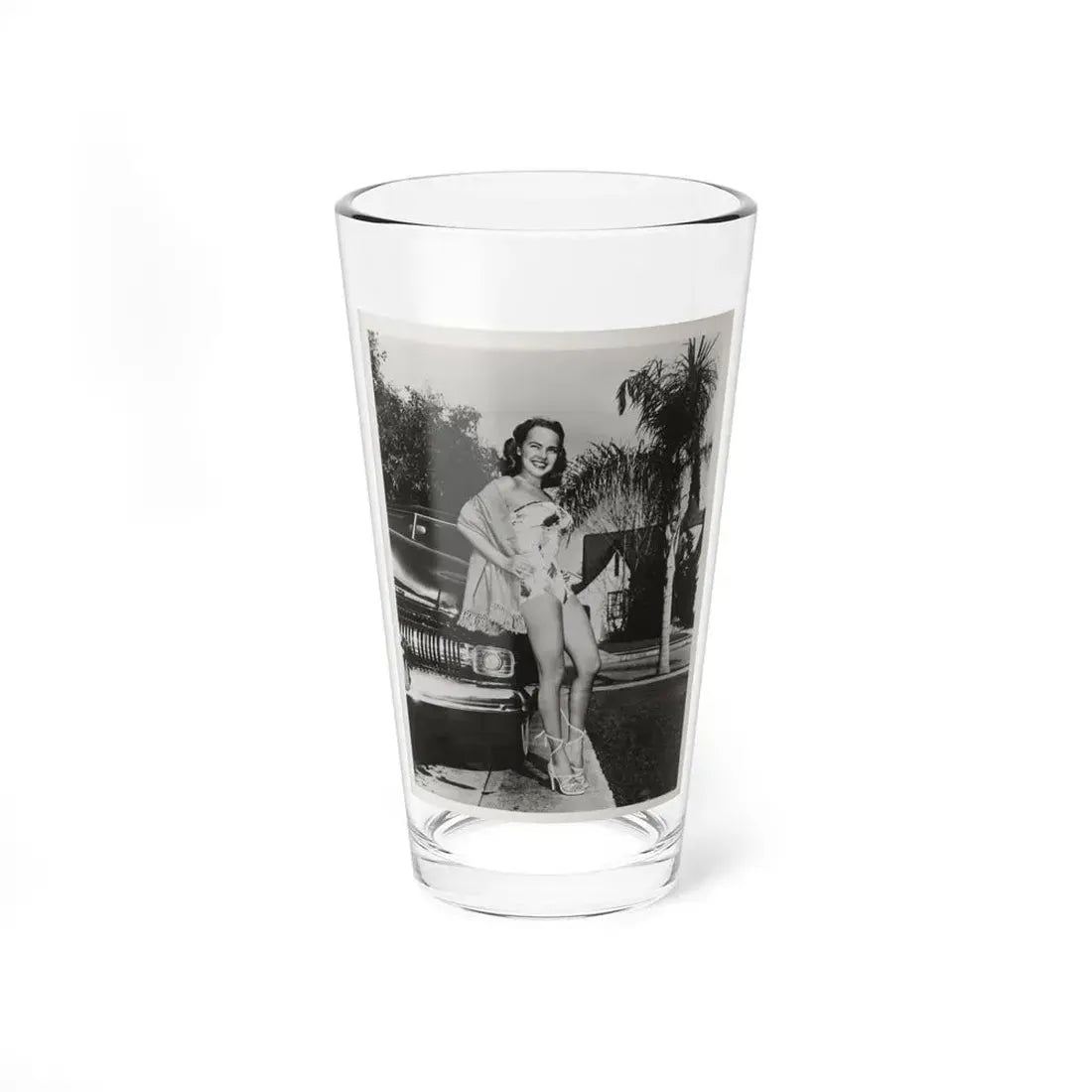 Terry Moore #703 - 8x10 1-Piece Swimsuit B&W Cheesecake Vintage Pin-Up Photo from Early 50's1 (Vintage Female Icon) Pint Glass 16oz 16oz - Go Mug Yourself