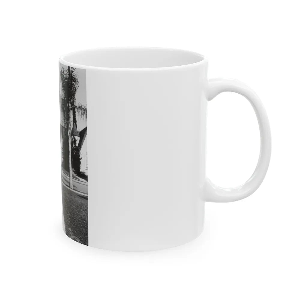 Terry Moore #703 - 8x10 1-Piece Swimsuit B&W Cheesecake Vintage Pin-Up Photo from Early 50's (Vintage Female Icon) White Coffee Mug-Go Mug Yourself
