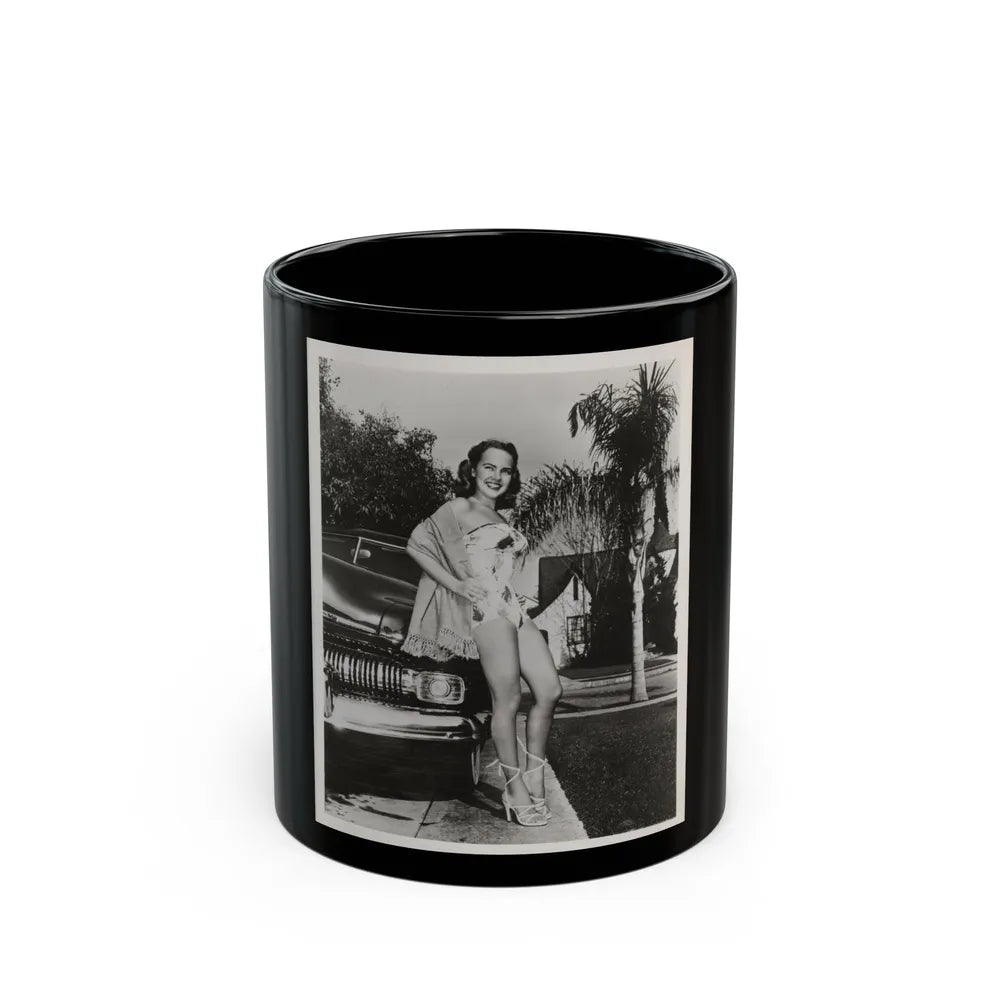 Terry Moore #703 - 8x10 1-Piece Swimsuit B&W Cheesecake Vintage Pin-Up Photo from Early 50's1 (Vintage Female Icon) Black Coffee Mug-11oz-Go Mug Yourself