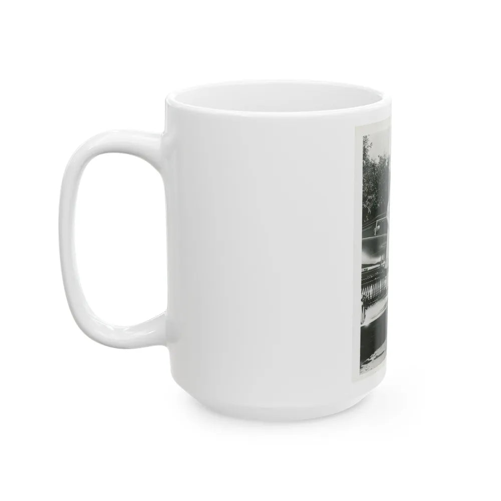 Terry Moore #703 - 8x10 1-Piece Swimsuit B&W Cheesecake Vintage Pin-Up Photo (Vintage Female Icon) White Coffee Mug-Go Mug Yourself