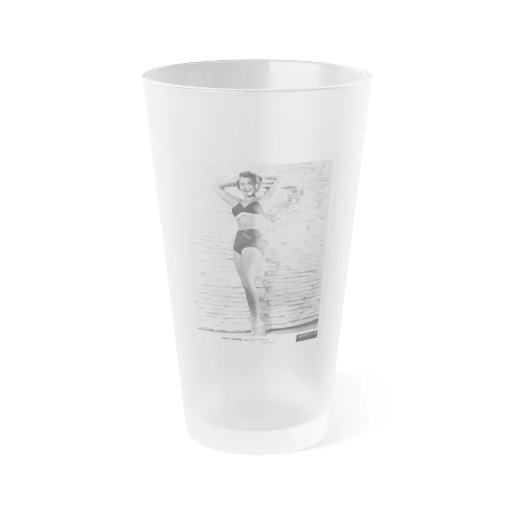 Terry Moore #709 - 8x10 1953 2-Piece B&W Full Body Swimsuit Cheesecake Photo from 20th Century Fox Photo Shoot1 (Vintage Female Icon) Frosted Pint Glass 16oz-16oz-Frosted-Go Mug Yourself