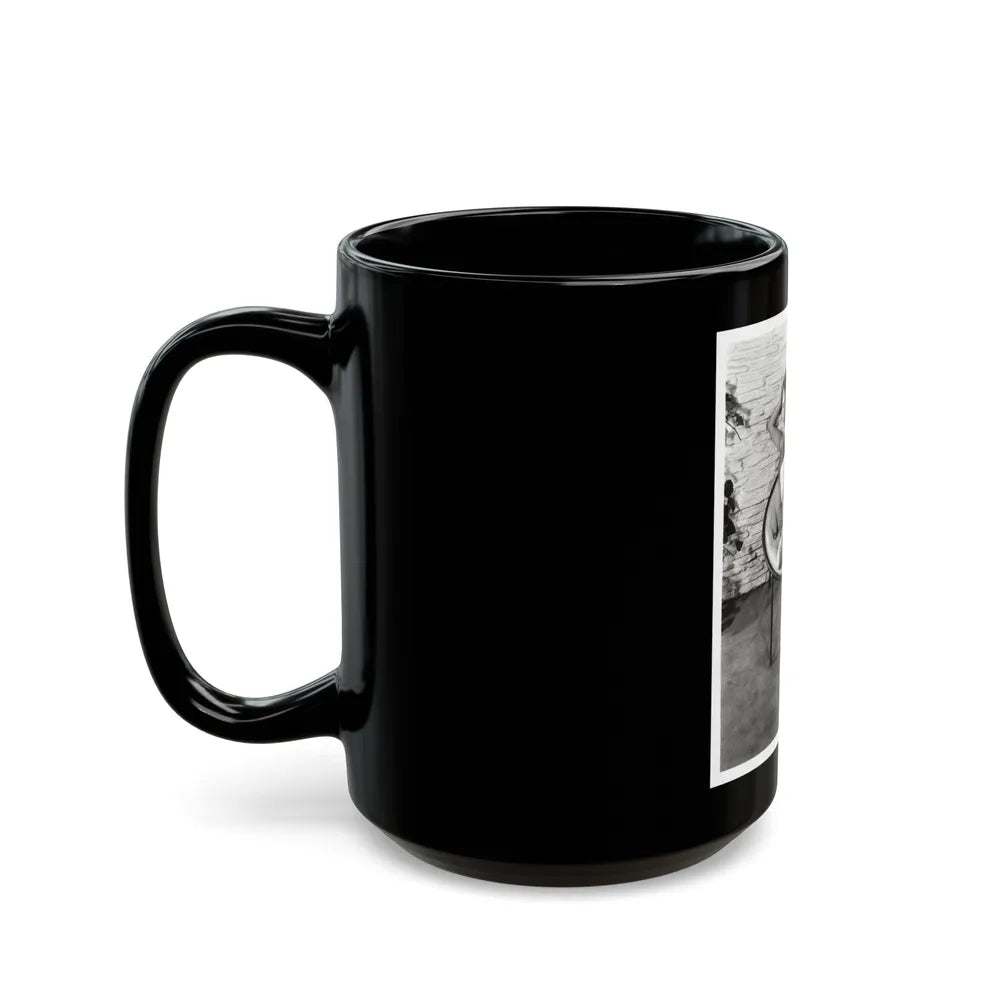 Terry Moore #710 - Vintage 1953 2-Piece B&W Full Body Swimsuit Cheesecake Photo (Vintage Female Icon) Black Coffee Mug-Go Mug Yourself