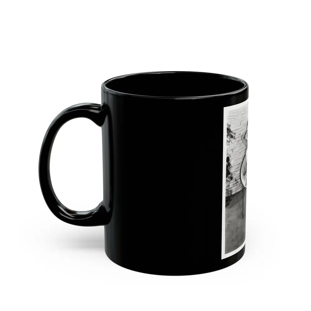 Terry Moore #710 - Vintage 1953 2-Piece B&W Full Body Swimsuit Cheesecake Photo (Vintage Female Icon) Black Coffee Mug-Go Mug Yourself