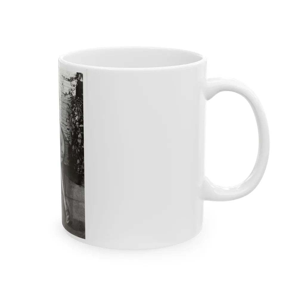 Terry Moore #710 - Vintage 1953 2-Piece B&W Full Body Swimsuit Cheesecake Photo (Vintage Female Icon) White Coffee Mug-Go Mug Yourself