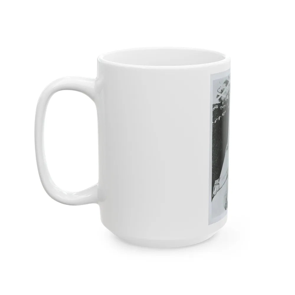 Terry Moore #712 - Vintage 1953 1-Piece B&W Full Body Swimsuit Cheesecake Photo as 8x10 (Vintage Female Icon) White Coffee Mug-Go Mug Yourself