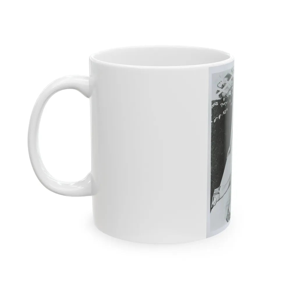 Terry Moore #712 - Vintage 1953 1-Piece B&W Full Body Swimsuit Cheesecake Photo as 8x10 (Vintage Female Icon) White Coffee Mug-Go Mug Yourself