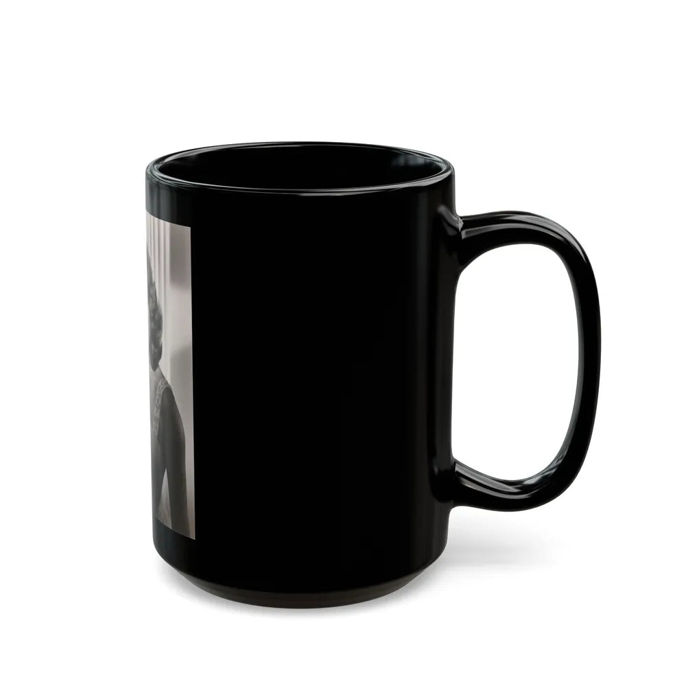 Terry Moore #718 - Head & Upper Body B&W Glamour Late 40's or 50's Vintage Photo1 (Vintage Female Icon) Black Coffee Mug-Go Mug Yourself