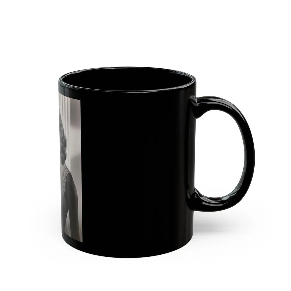 Terry Moore #718 - Head & Upper Body B&W Glamour Late 40's or 50's Vintage Photo1 (Vintage Female Icon) Black Coffee Mug-Go Mug Yourself