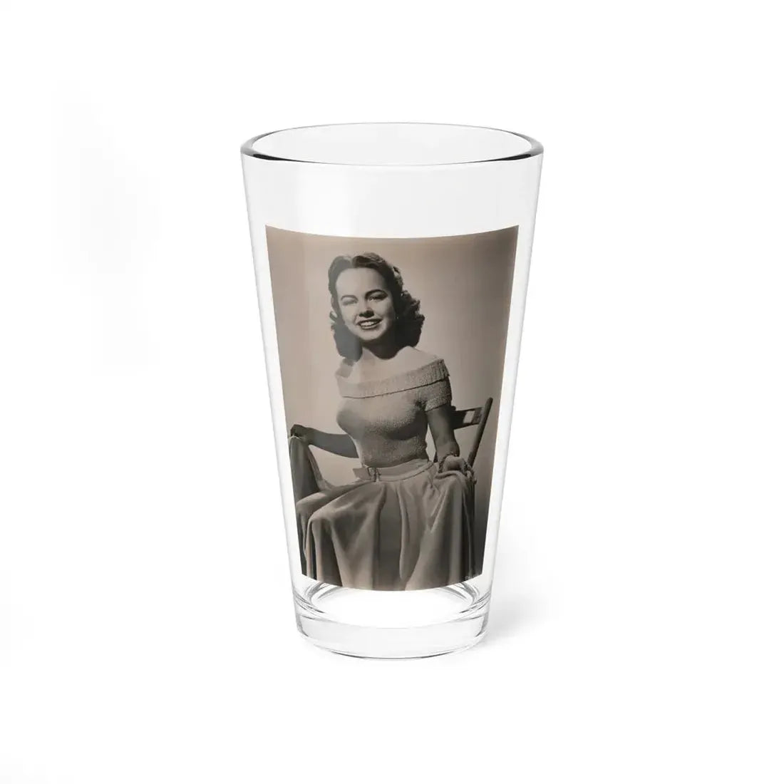 Terry Moore #719 - 7x9 Head & Glamour Upper Body & Waist Shot Circa Early 50's Vintage Photo (Vintage Female Icon) Pint Glass 16oz 16oz - Go Mug Yourself