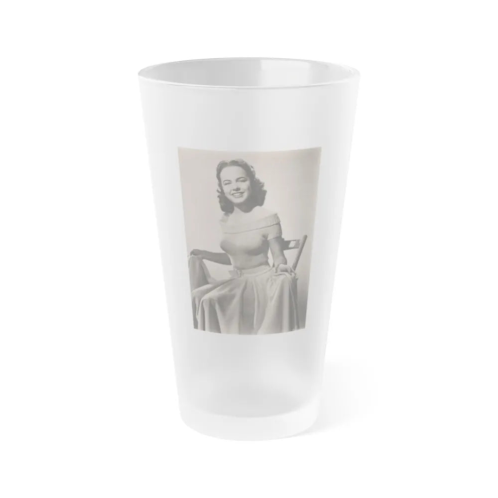 Terry Moore #719 - 7x9 Head & Glamour Upper Body & Waist Shot Circa Early 50's Vintage Photo (Vintage Female Icon) Frosted Pint Glass 16oz-16oz-Frosted-Go Mug Yourself