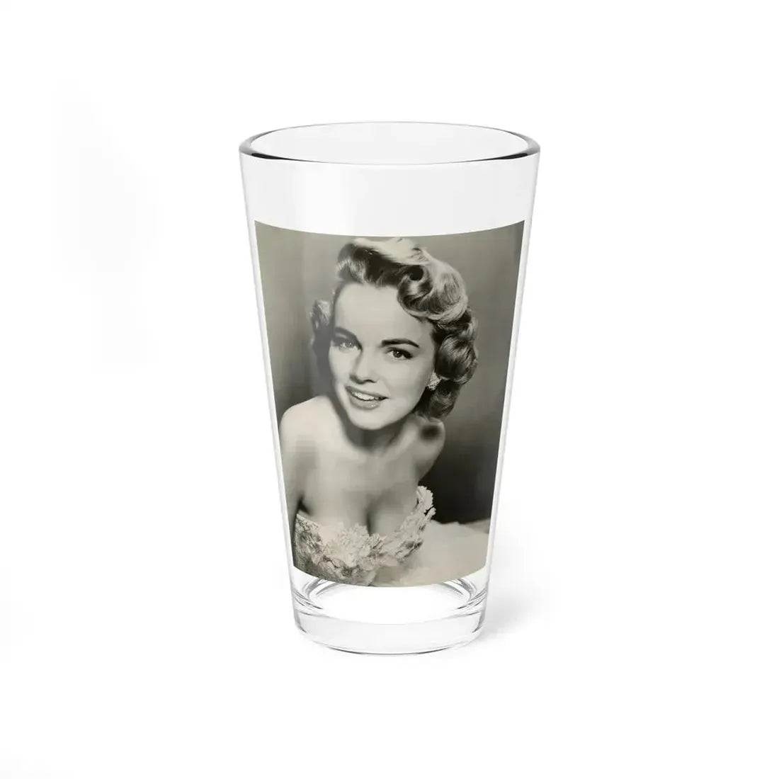 Terry Moore #724 - Head & Upper Body B&W Glamour 50's Vintage Photo1 (Vintage Female Icon) Pint Glass 16oz 16oz - Go Mug Yourself