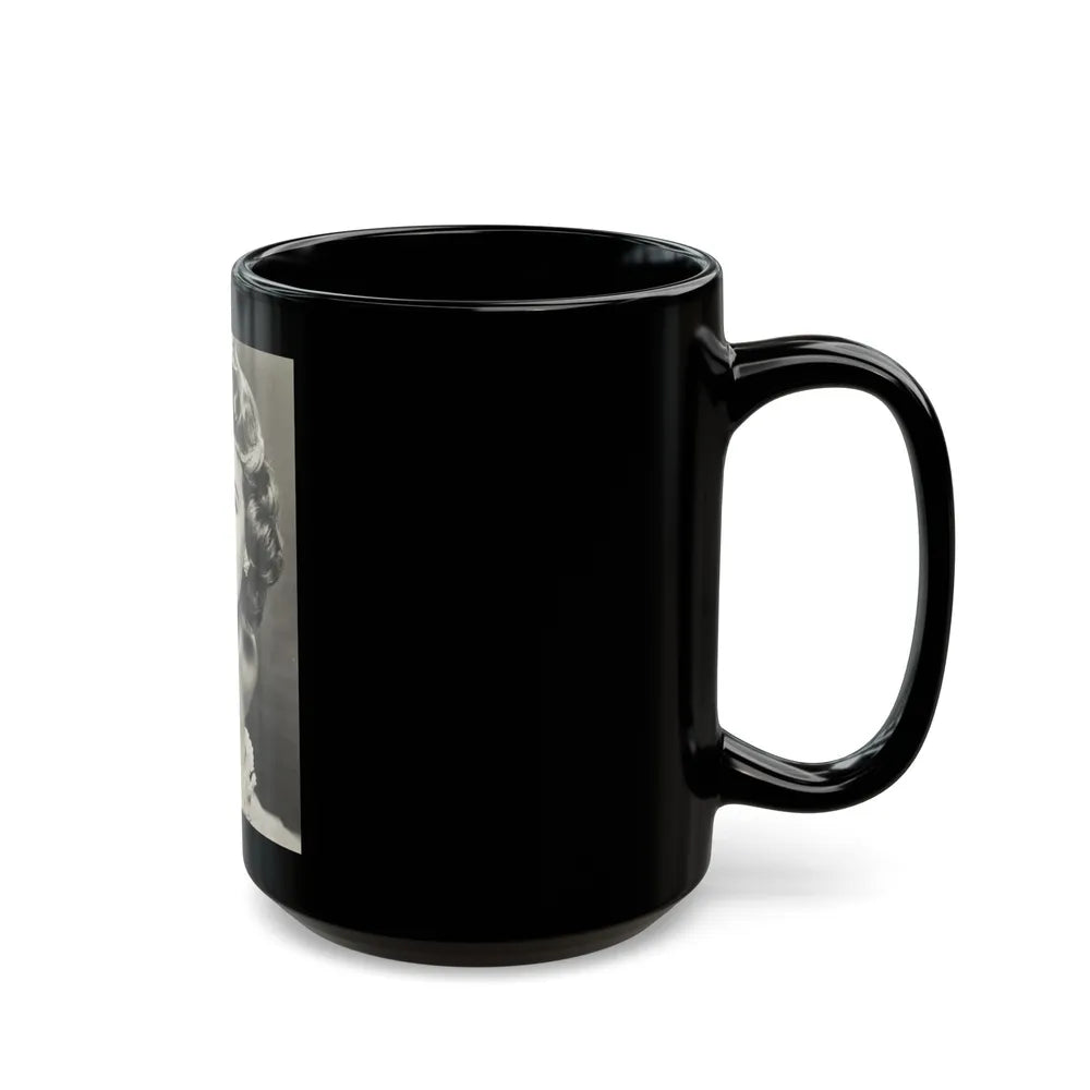 Terry Moore #724 - Head & Upper Body B&W Glamour 50's Vintage Photo (Vintage Female Icon) Black Coffee Mug-Go Mug Yourself
