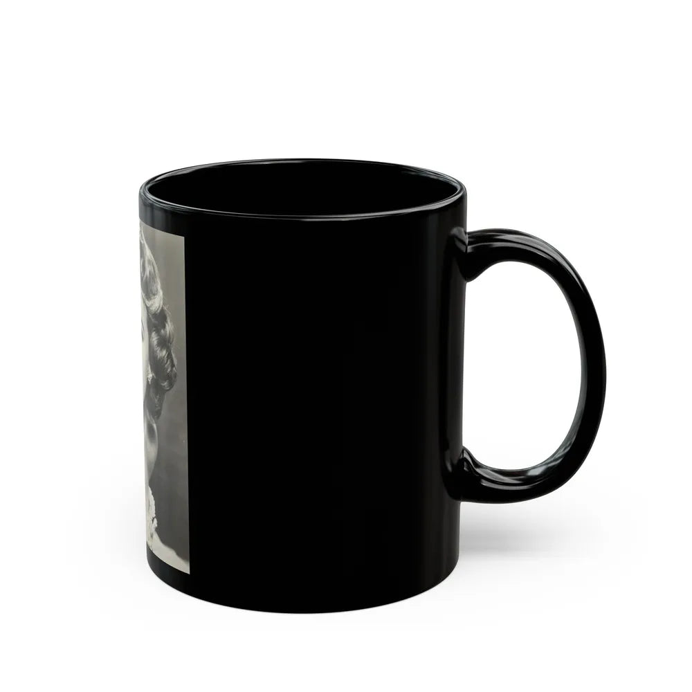 Terry Moore #724 - Head & Upper Body B&W Glamour 50's Vintage Photo (Vintage Female Icon) Black Coffee Mug-Go Mug Yourself