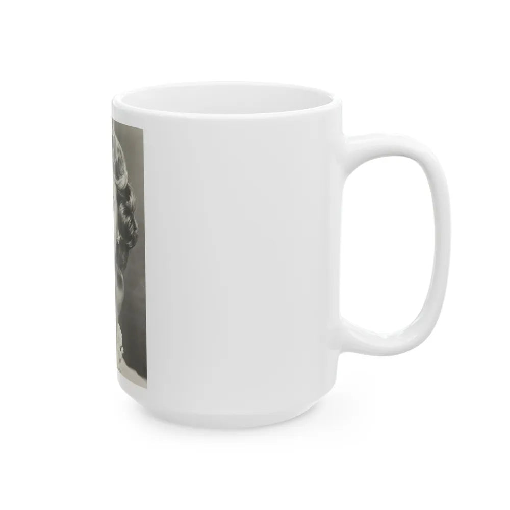 Terry Moore #724 - Head & Upper Body B&W Glamour 50's Vintage Photo (Vintage Female Icon) White Coffee Mug-Go Mug Yourself