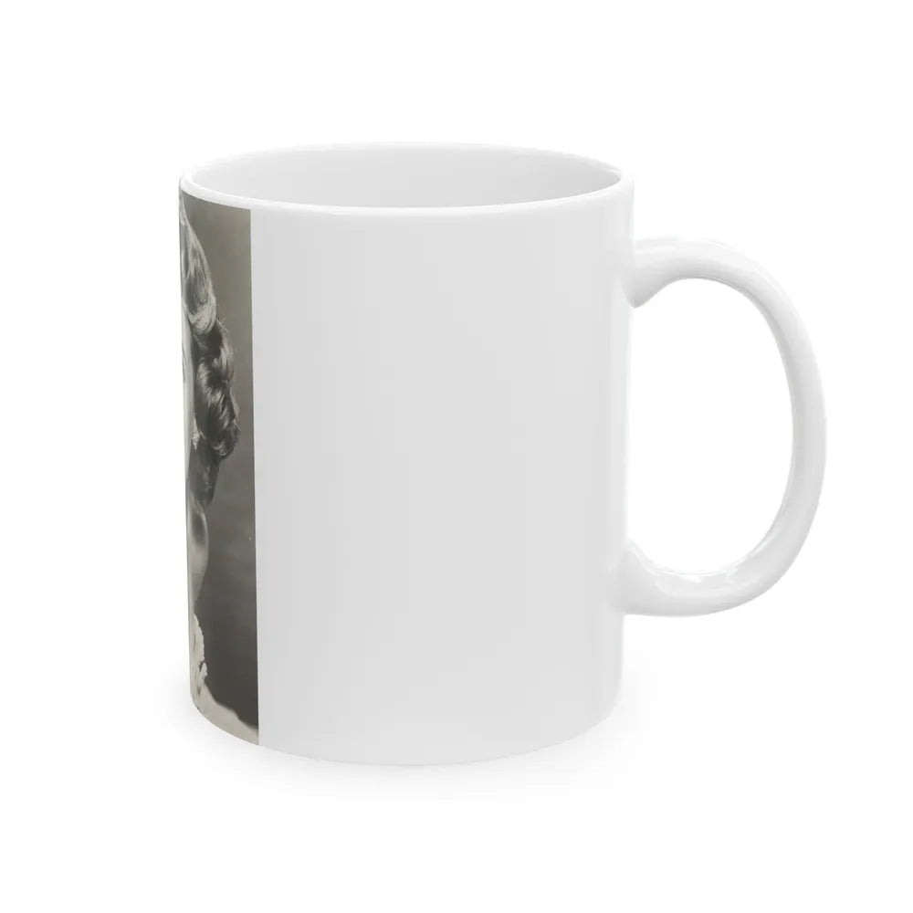 Terry Moore #724 - Head & Upper Body B&W Glamour 50's Vintage Photo (Vintage Female Icon) White Coffee Mug-Go Mug Yourself