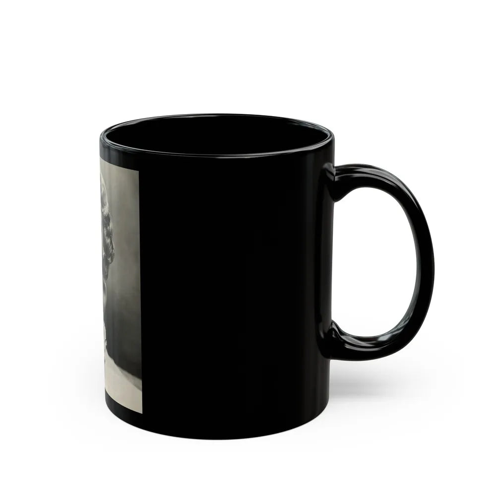 Terry Moore #724 - Head & Upper Body B&W Glamour 50's Vintage Photo1 (Vintage Female Icon) Black Coffee Mug-Go Mug Yourself