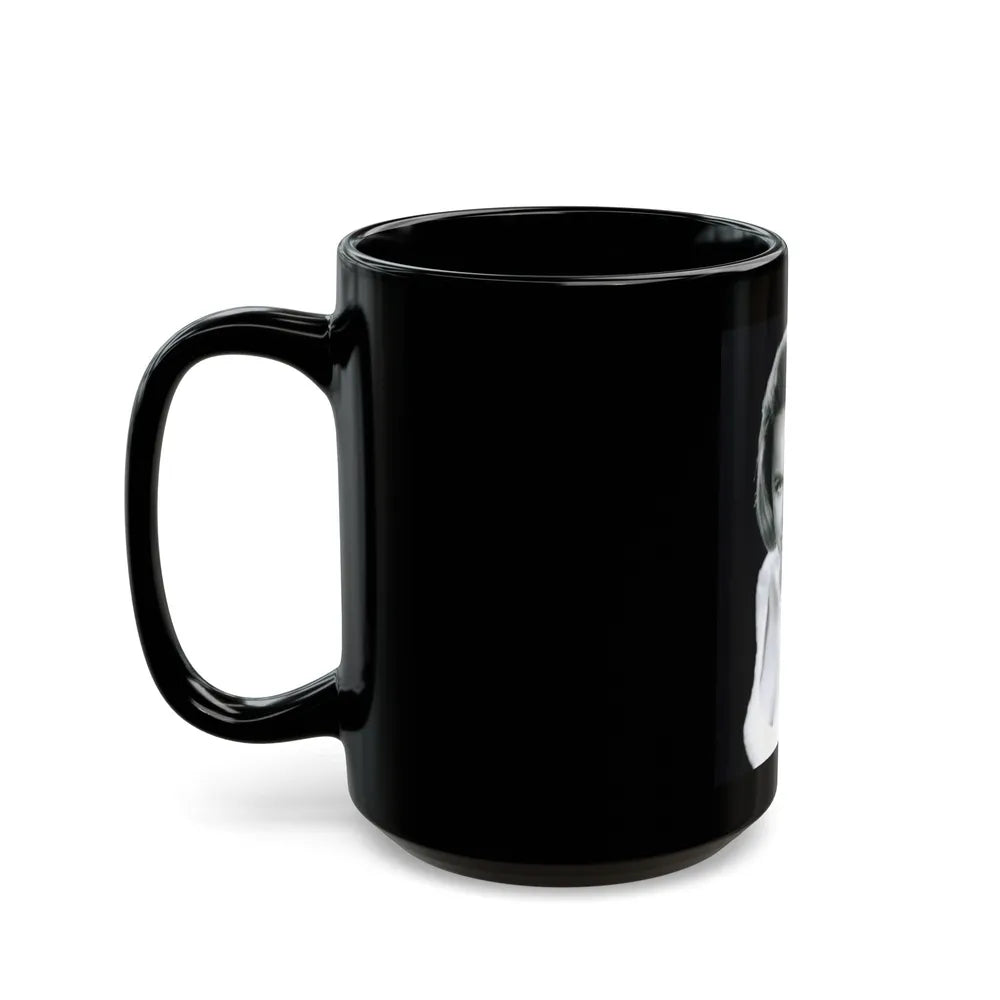 Terry Moore #758 - Vintage 1965 B&W 8x10 Upper Body Head & Shoulder Glamour Photo (Vintage Female Icon) Black Coffee Mug-Go Mug Yourself