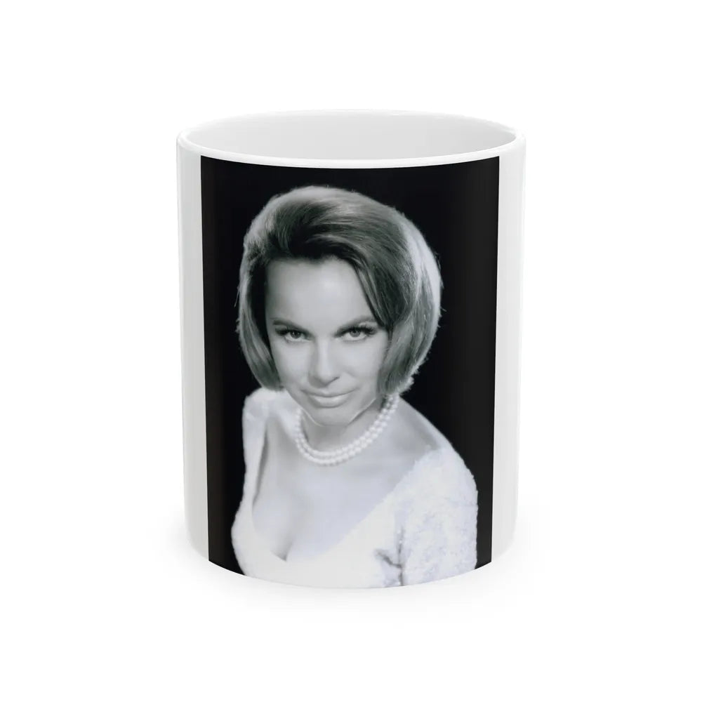 Terry Moore #758 - Vintage 1965 B&W 8x10 Upper Body Head & Shoulder Glamour Photo (Vintage Female Icon) White Coffee Mug-11oz-Go Mug Yourself
