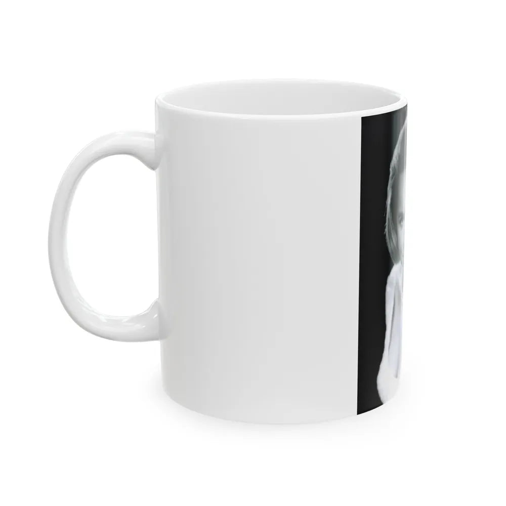 Terry Moore #758 - Vintage 1965 B&W 8x10 Upper Body Head & Shoulder Glamour Photo (Vintage Female Icon) White Coffee Mug-Go Mug Yourself