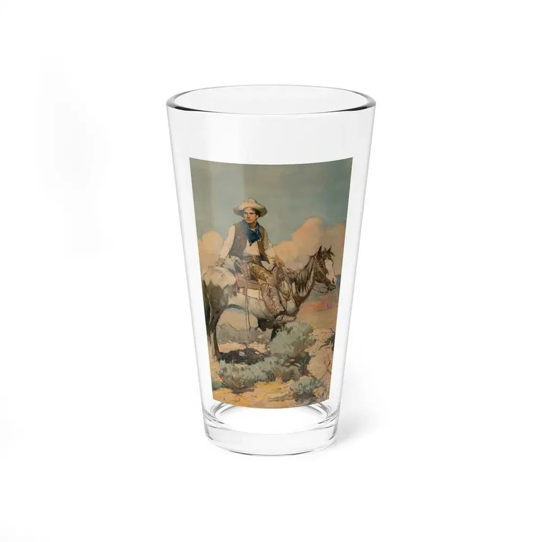 Tex and Patches, Colt Advertisement Poster (Magazine Illustration) Pint Glass 16oz 16oz - Go Mug Yourself