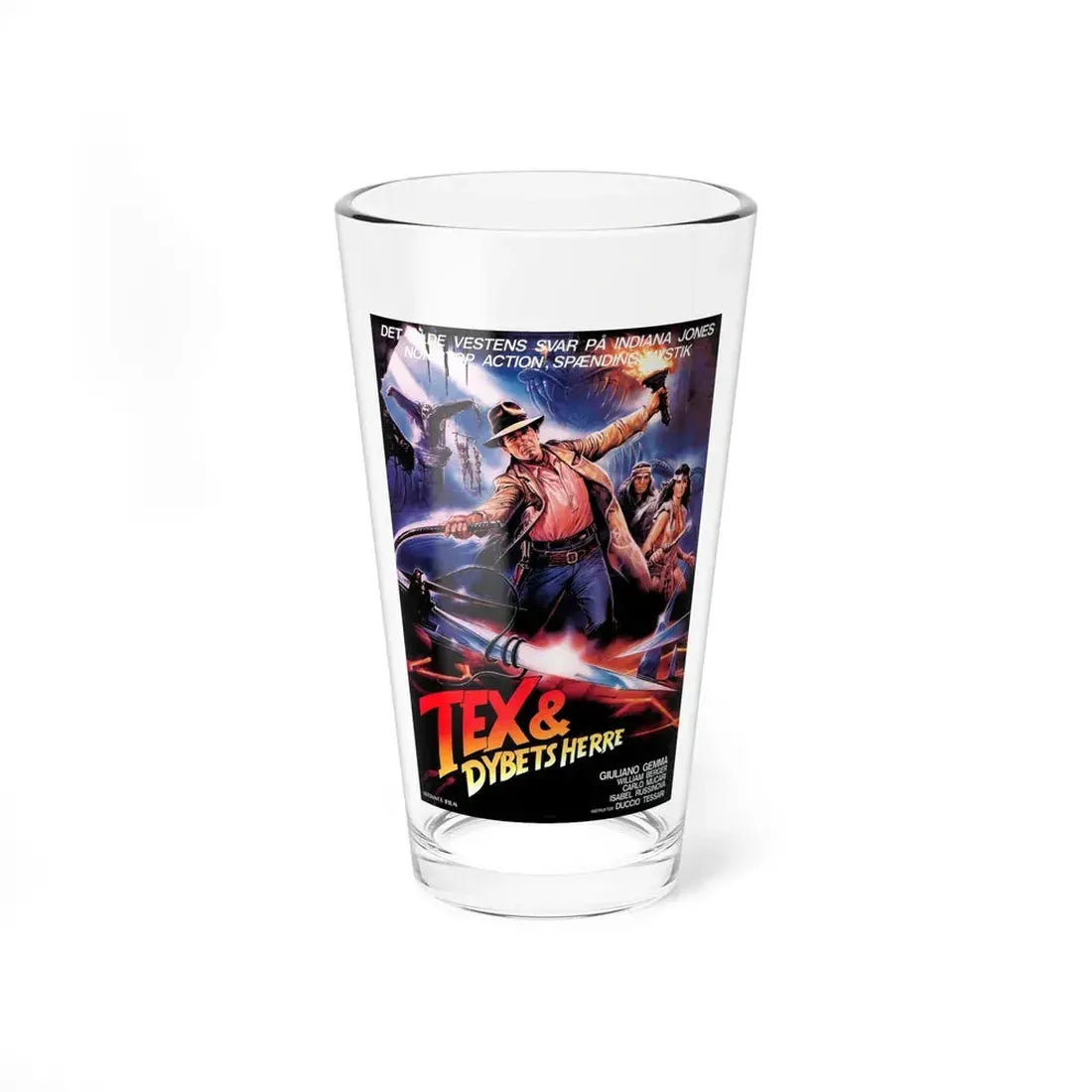 TEX AND THE LORD OF THE DEEP (DANISH) 1985 Movie Poster - Pint Glass 16oz 16oz - Go Mug Yourself