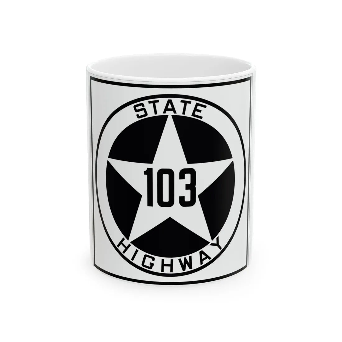 Texas 103 1917 (Texas) (Road Sign) White Coffee Mug 11oz - Go Mug Yourself